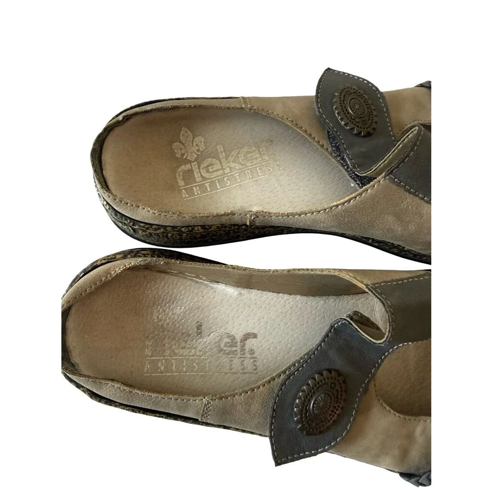 Rieker Antistress Sandals Womens 40 / 9 Daisy Mules Shoes Slip On Comfort Casual